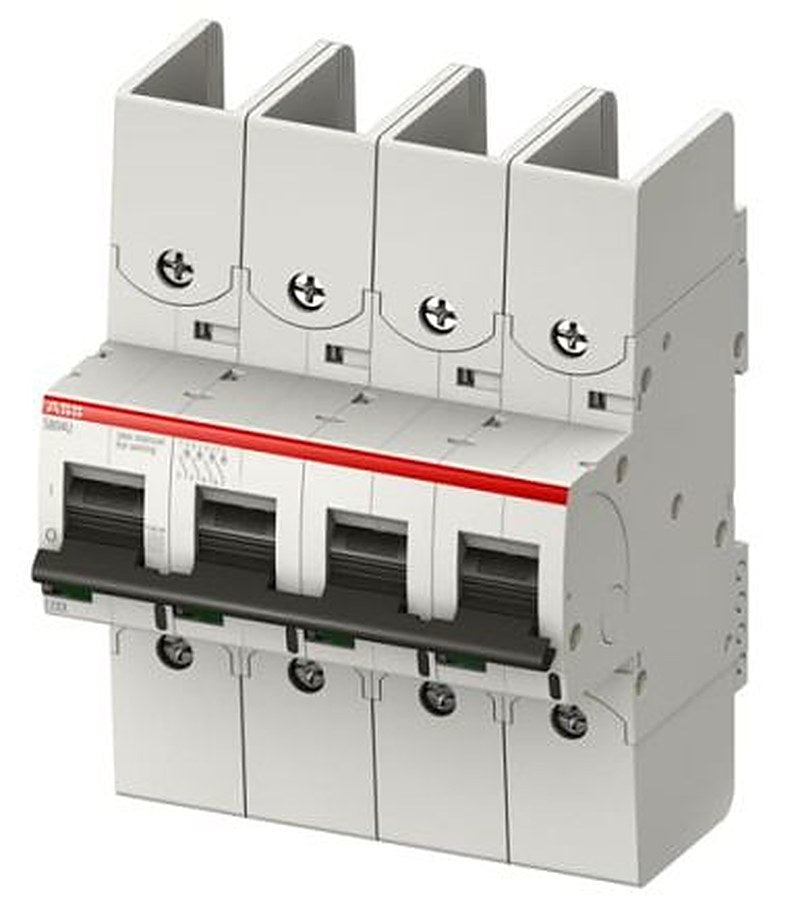 ABB S800U S800U-UC Miniature Circuit Breaker, 4-Pole, 10A, Type Z, 600 V dc DC, 50 kA Breaking Capacity