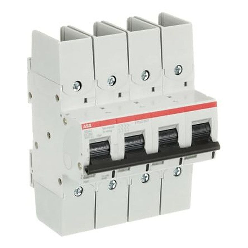 ABB S800 S800U-UC Miniature Circuit Breaker, 4-Pole, 60A, Type Z, 600 V dc DC, 50 kA Breaking Capacity