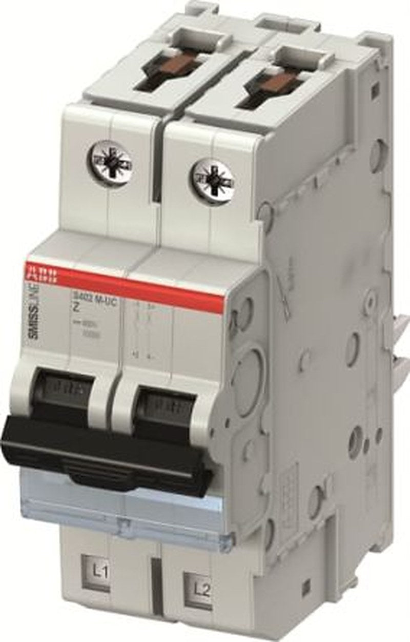 ABB SMISSLINE TP SMISSLINE TP System Miniature Circuit Breaker, 2-Pole, 1.6A, Type Z, 440V ac AC, 440 V dc DC, 25 kA