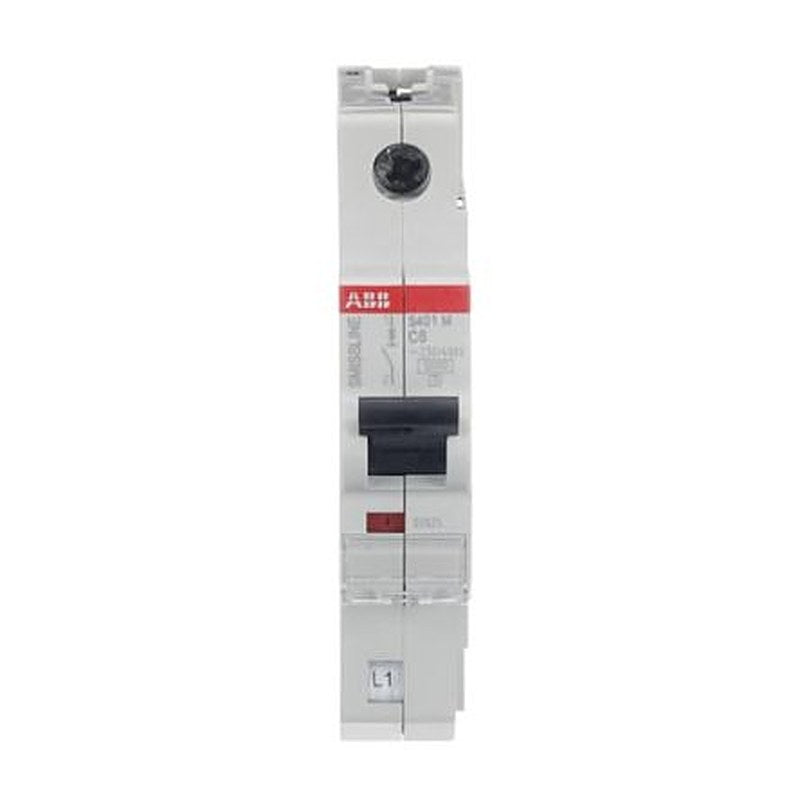 ABB S401M Miniature Circuit Breaker, 1-Pole, 6A, Type C, 254V ac AC, 12 V dc DC, 25 kA Breaking Capacity