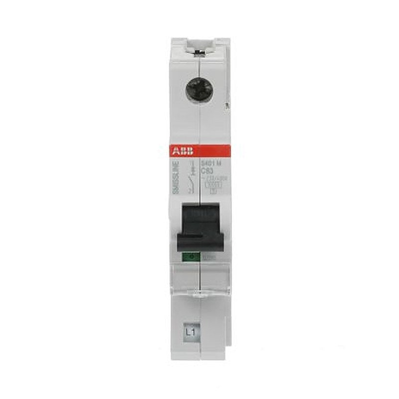 ABB S400 S400M Miniature Circuit Breaker, 1-Pole, 63A, Type B, Type C, Type D, Type K, 400V ac AC, 250 V dc DC, 10 kA