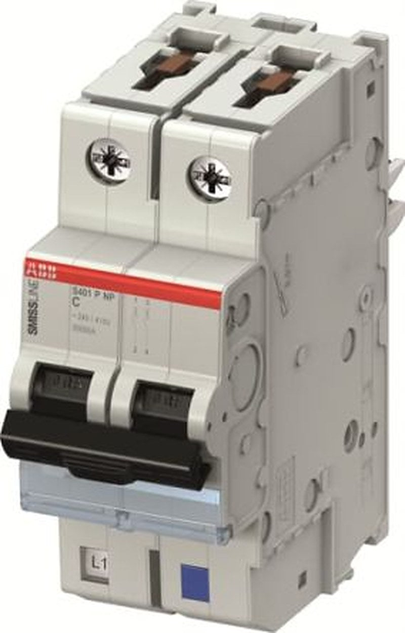 ABB SMISSLINE TP S401M Miniature Circuit Breaker, 2-Pole, 32A, Type C, 415V ac AC, 10 kA Breaking Capacity