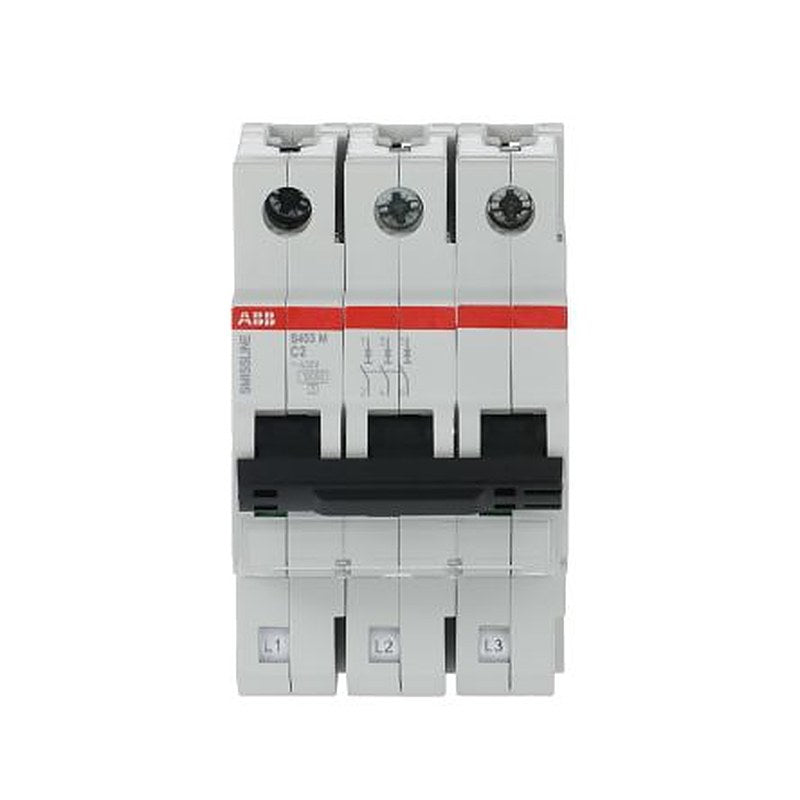 ABB SmiSSline S400M Miniature Circuit Breaker, 3-Pole, 2A, Type K, Type D, Type C, Type B, 400V ac AC, 250 V dc DC, 10