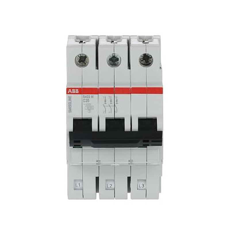 ABB SMISSLINE TP S403 Miniature Circuit Breaker, 3-Pole, 25A, Type C, 400V ac AC, 10 kA Breaking Capacity