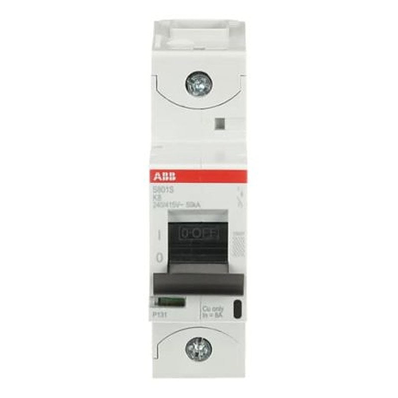 ABB S801S Miniature Circuit Breaker, 1-Pole, 8A, Type K, 400V ac AC, 50 kA Breaking Capacity