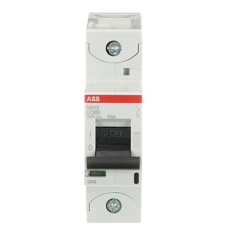 ABB S801S Miniature Circuit Breaker, 1-Pole, 80A, UC-B, 250 V dc DC, 50 kA Breaking Capacity