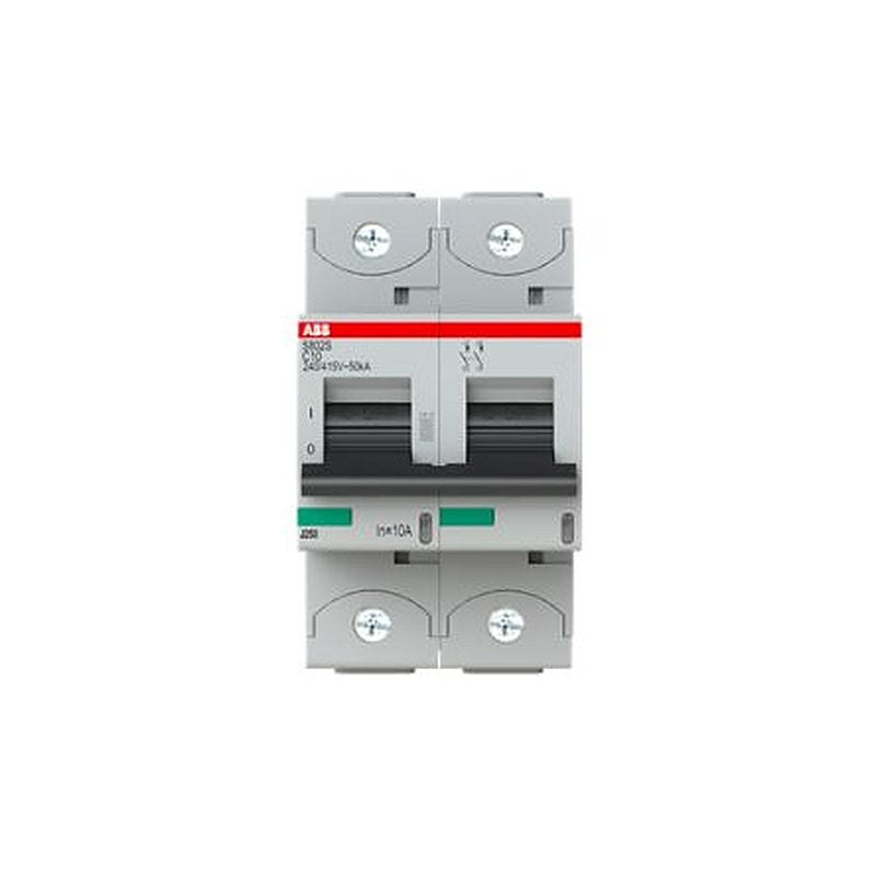 ABB S800S Miniature Circuit Breaker, 2-Pole, 10A, Type C, 240V ac AC, 50 kA Breaking Capacity