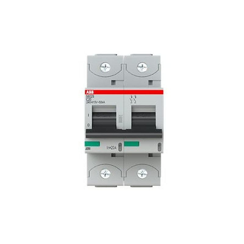 ABB S800S Miniature Circuit Breaker, 2-Pole, 20A, Type C, 240V ac AC, 50 kA Breaking Capacity