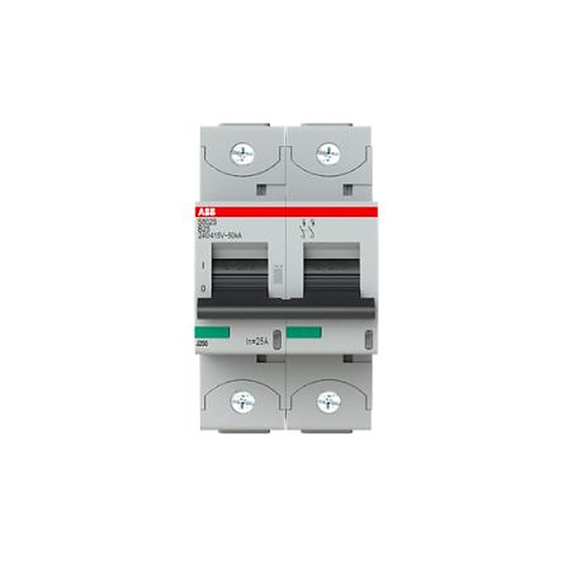 ABB S800S Miniature Circuit Breaker, 2-Pole, 25A, Type B, 240V ac AC, 50 kA Breaking Capacity