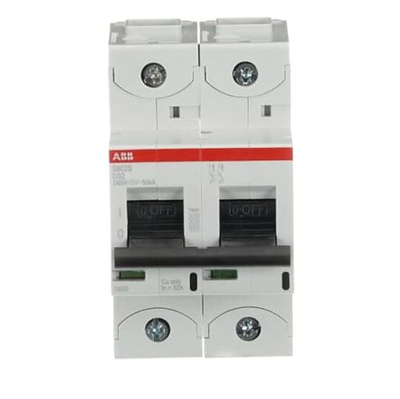 ABB S800S Miniature Circuit Breaker, 2-Pole, 25A, Type D, 240V ac AC, 50 kA Breaking Capacity