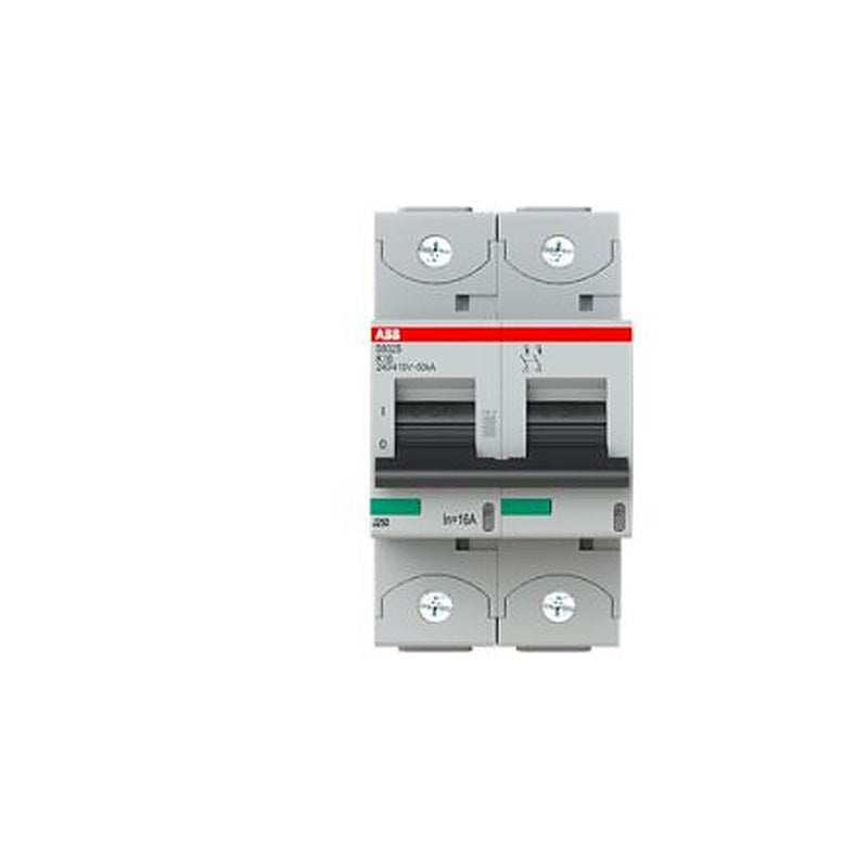 ABB S800S Miniature Circuit Breaker, 2-Pole, 16A, Type K, 240V ac AC, 50 kA Breaking Capacity