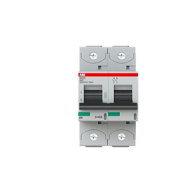 ABB S800S Miniature Circuit Breaker, 2-Pole, 40A, Type K, 240V ac AC, 50 kA Breaking Capacity