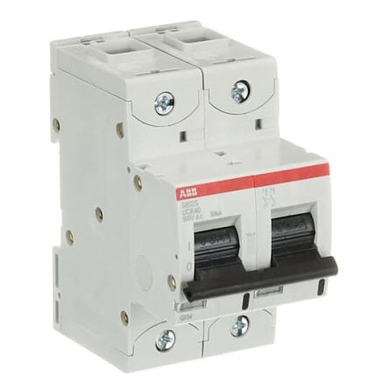 ABB S802S S802S Miniature Circuit Breaker, 2-Pole, 40A, UC-K, 500 V dc DC, 50 kA Breaking Capacity