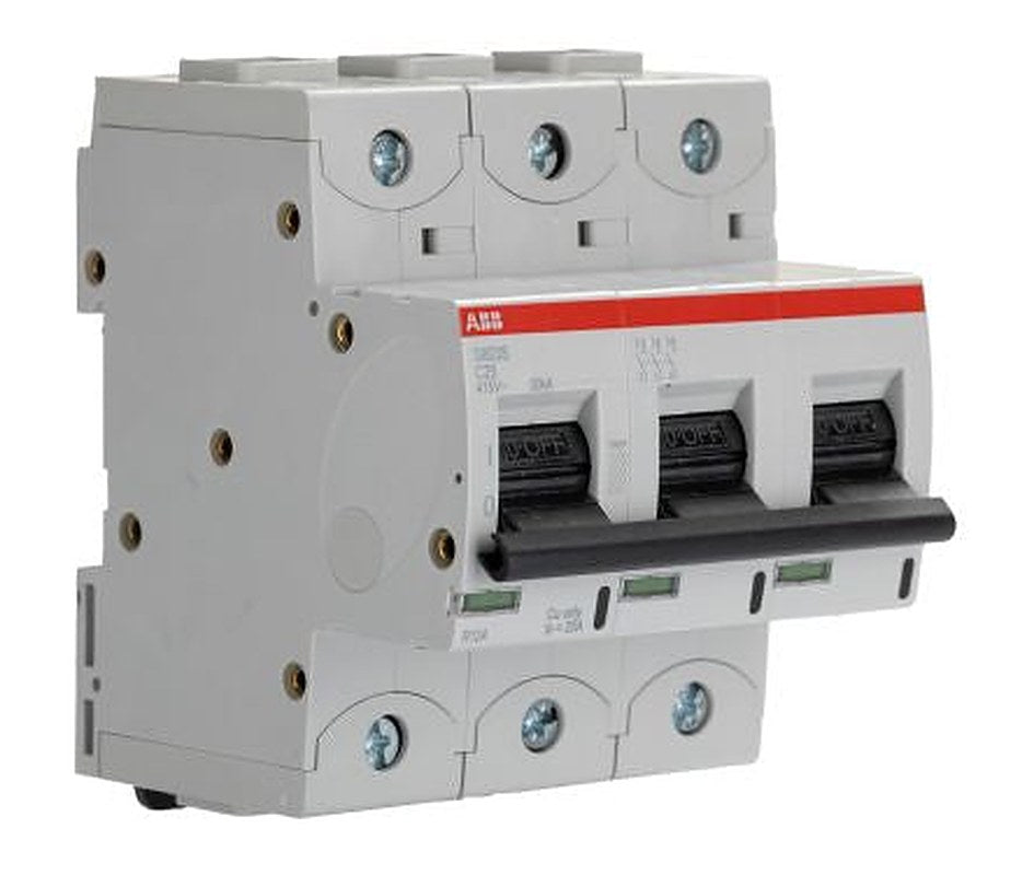 ABB High Performance S800S Miniature Circuit Breaker, 3-Pole, 25A, Type C, 690V ac AC, 375 V dc DC, 50 kA Breaking