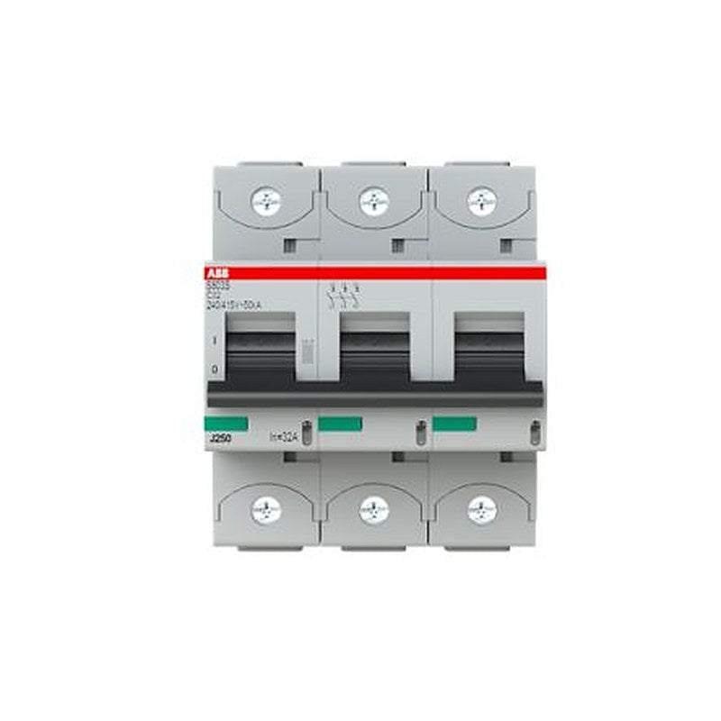 ABB S800S Miniature Circuit Breaker, 3-Pole, 32A, Type C, 240V ac AC, 50 kA Breaking Capacity