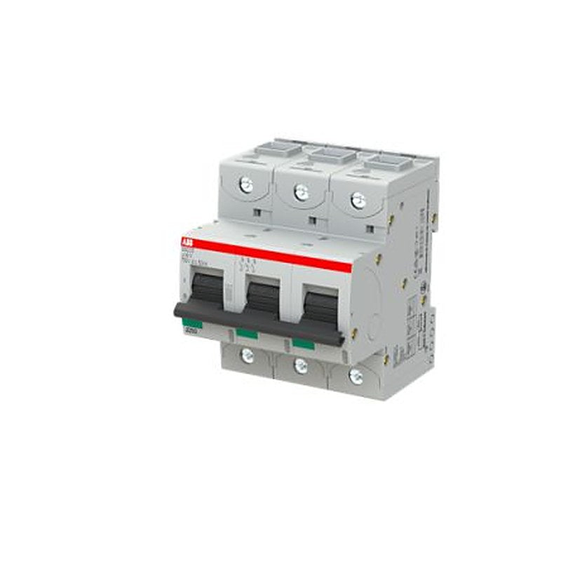 ABB S803S Miniature Circuit Breaker, 3-Pole, 10A, UC-B, 750 V dc DC, 50 kA Breaking Capacity