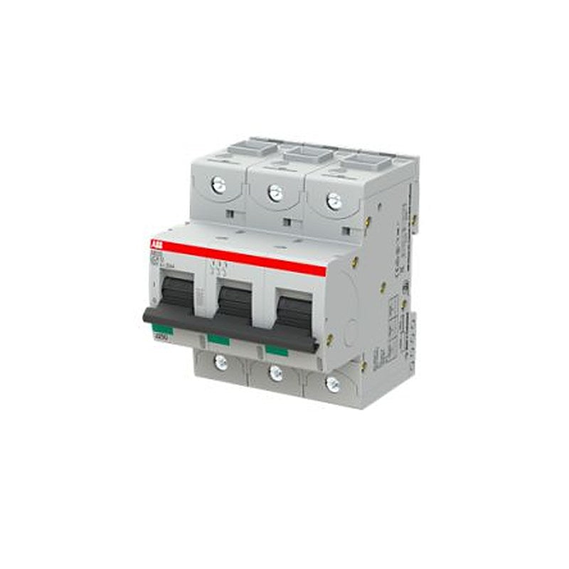 ABB S803S Miniature Circuit Breaker, 3-Pole, 10A, UC-K, 750 V dc DC, 50 kA Breaking Capacity