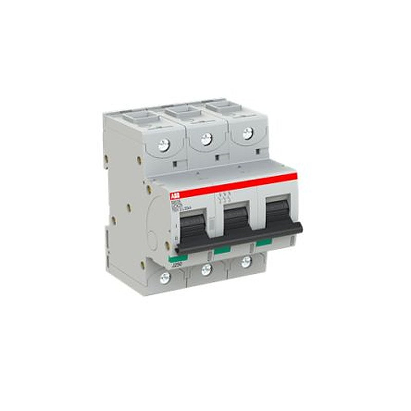 ABB S803S Miniature Circuit Breaker, 3-Pole, 25A, UC-K, 750 V dc DC, 50 kA Breaking Capacity