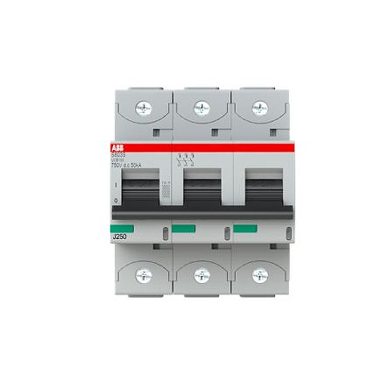 ABB S803S Miniature Circuit Breaker, 3-Pole, 100A, UC-B, 750 V dc DC, 50 kA Breaking Capacity