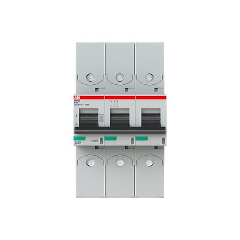 ABB S803S Miniature Circuit Breaker, 3-Pole, 50A, Type K, 690V ac AC, 50 kA Breaking Capacity
