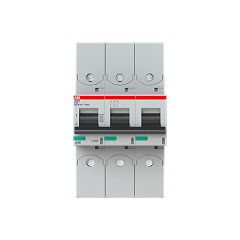 ABB S800 2CC Miniature Circuit Breaker, 3-Pole, 63A, Type C, 690V AC, 375 V DC, 40 kA Breaking Capacity