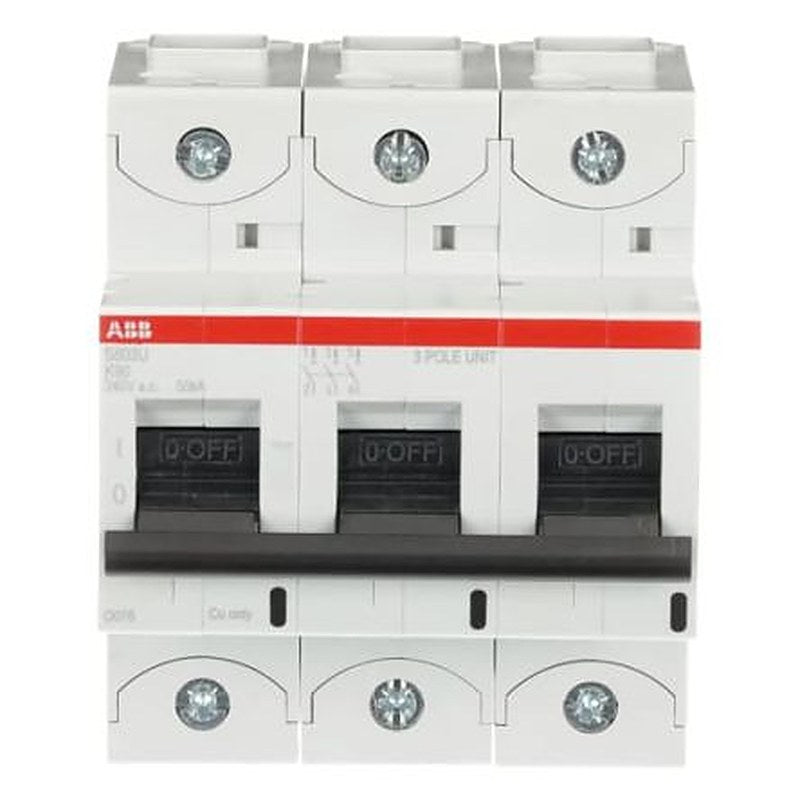 ABB S800U Miniature Circuit Breaker, 3-Pole, 90A, Type K, 240V ac AC, 50 kA Breaking Capacity