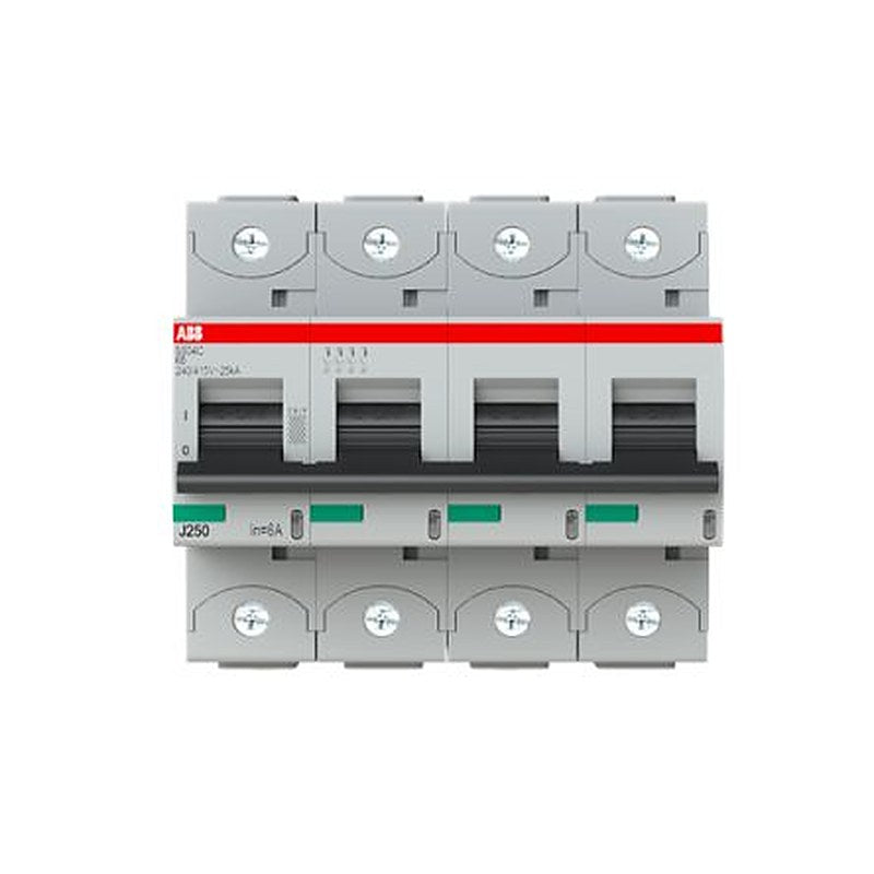 ABB S804S S804S Miniature Circuit Breaker, 4-Pole, 6A, Type K, 690V ac AC, 50 kA Breaking Capacity