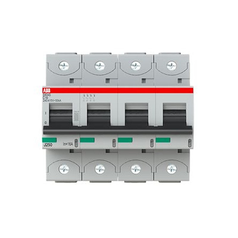 ABB S800S Miniature Circuit Breaker, 4-Pole, 16A, Type C, 240V ac AC, 50 kA Breaking Capacity