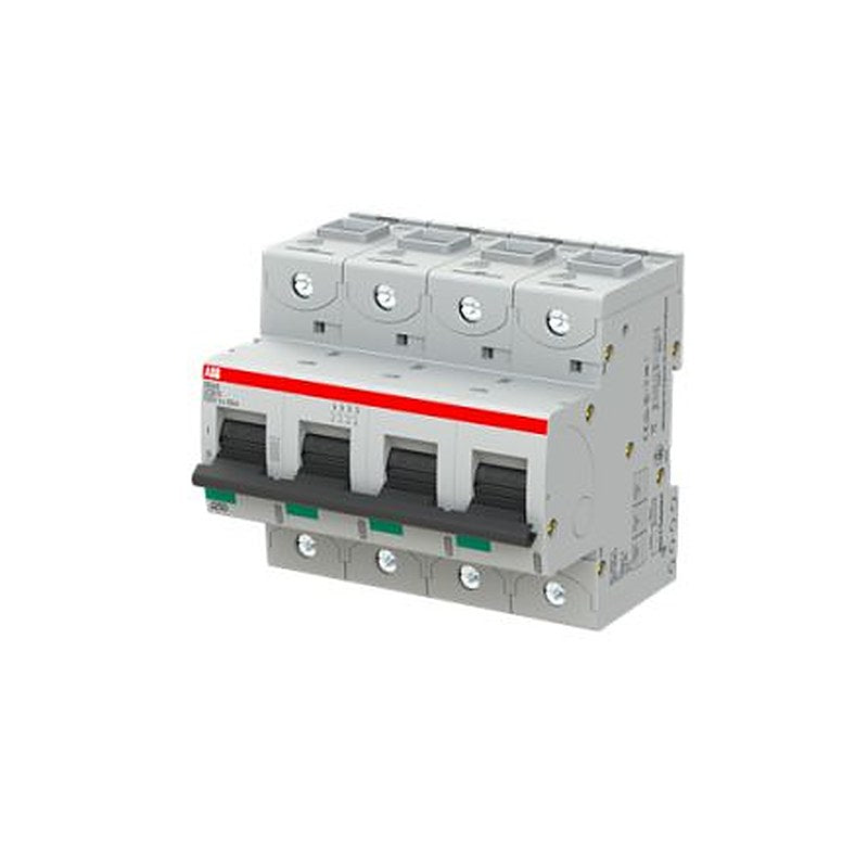 ABB S804S Miniature Circuit Breaker, 4-Pole, 10A, UC-B, 1000 V dc DC, 50 kA Breaking Capacity