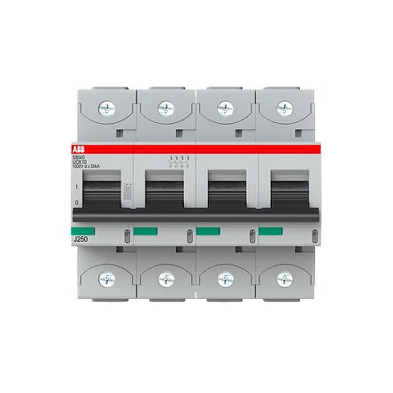 ABB S804S Miniature Circuit Breaker, 4-Pole, 10A, UC-K, 1000 V dc DC, 50 kA Breaking Capacity