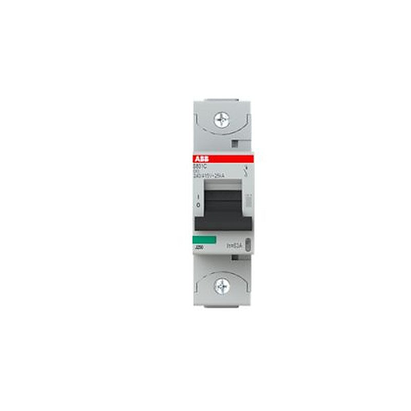 ABB S801C Miniature Circuit Breaker, 1-Pole, 63A, Type C, 400V ac AC, 25 kA Breaking Capacity