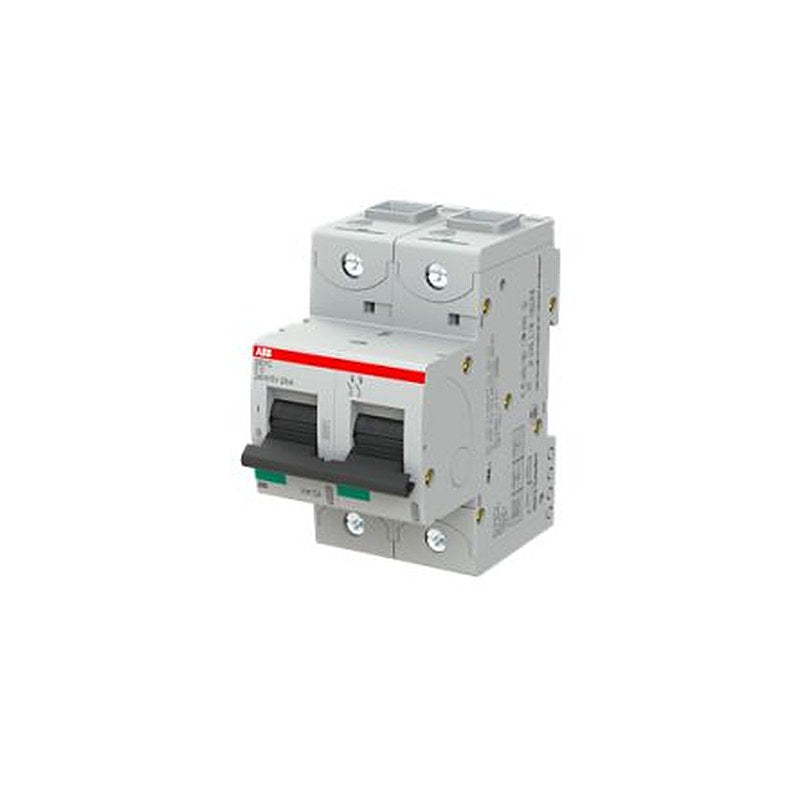 ABB S802C S802C Miniature Circuit Breaker, 2-Pole, 13A, Type C, 415V ac AC, 25 kA Breaking Capacity
