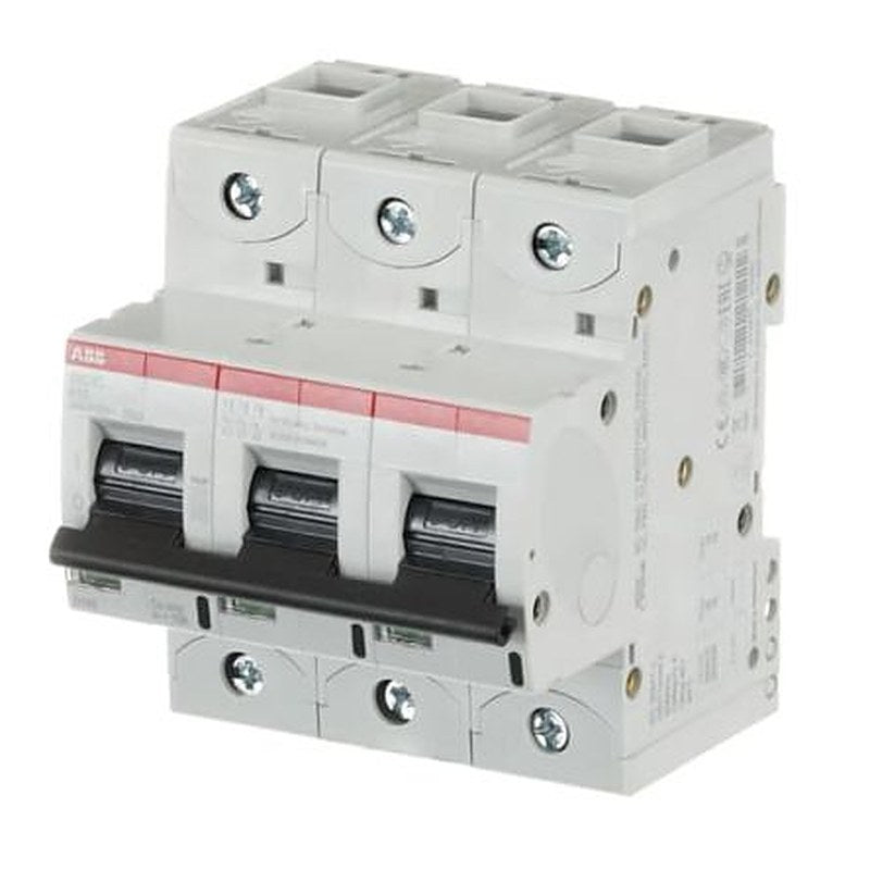 ABB S803C Miniature Circuit Breaker, 3-Pole, 10A, Type K, 415V ac AC, 25 kA Breaking Capacity