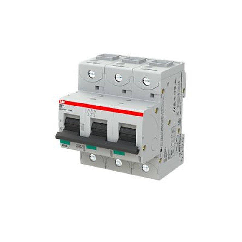 ABB S803C Miniature Circuit Breaker, 3-Pole, 20A, Type K, 415V ac AC, 375 V dc DC, 25 kA Breaking Capacity