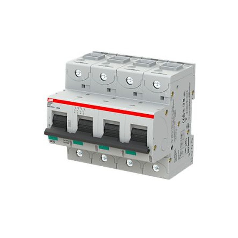 ABB S804C Miniature Circuit Breaker, 4-Pole, 10A, Type D, 415V ac AC, 440 V dc DC, 25 kA Breaking Capacity