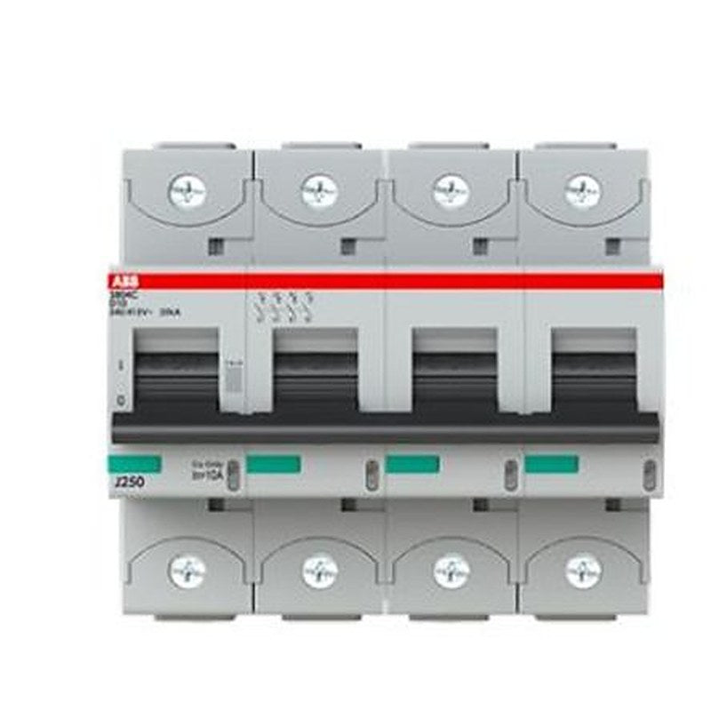 ABB S804 S804C Miniature Circuit Breaker, 4-Pole, 50A, Type C, 415V ac AC, 25 kA Breaking Capacity