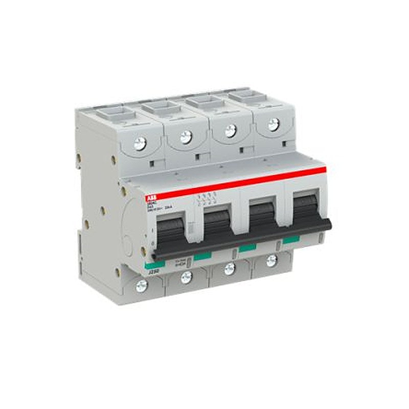 ABB S804C Miniature Circuit Breaker, 4-Pole, 63A, Type D, 415V ac AC, 25 kA Breaking Capacity