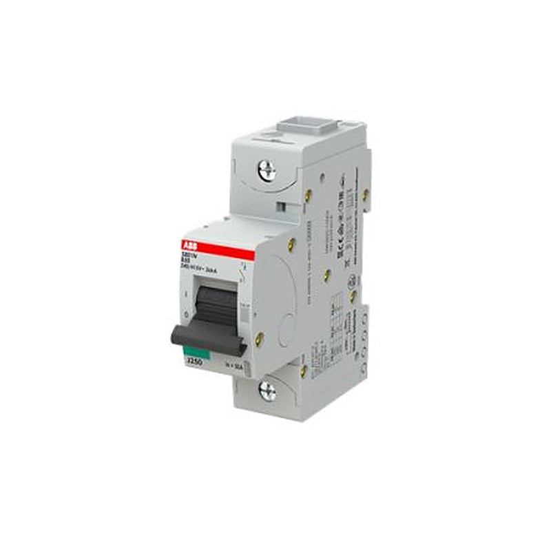ABB S801N Miniature Circuit Breaker, 1-Pole, 50A, Type B, 400V ac AC, 36 kA Breaking Capacity