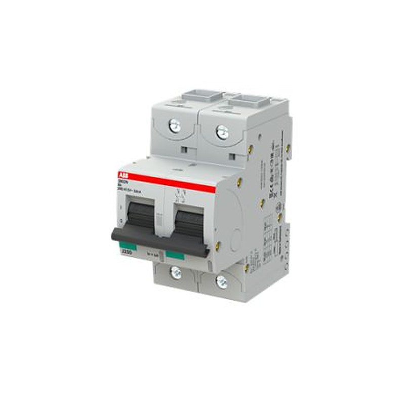 ABB S802N Miniature Circuit Breaker, 2-Pole, 6A, Type B, 690V ac AC, 36 kA Breaking Capacity