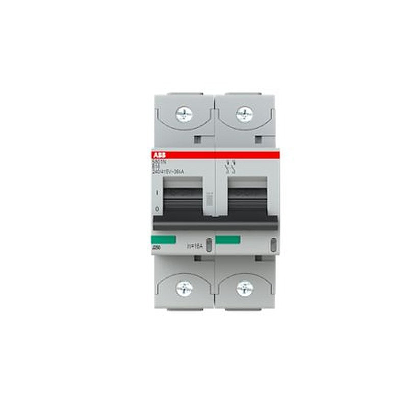 ABB S802N Miniature Circuit Breaker, 2-Pole, 16A, Type B, 690V ac AC, 36 kA Breaking Capacity