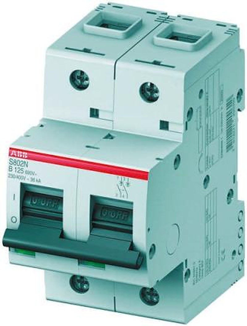 ABB High Performance S800N Miniature Circuit Breaker, 2-Pole, 63A, Type B, 690V ac AC, 250 V dc DC, 36 kA Breaking