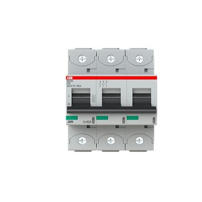 ABB S803N Miniature Circuit Breaker, 3-Pole, 50A, Type C, 690V ac AC, 36 kA Breaking Capacity