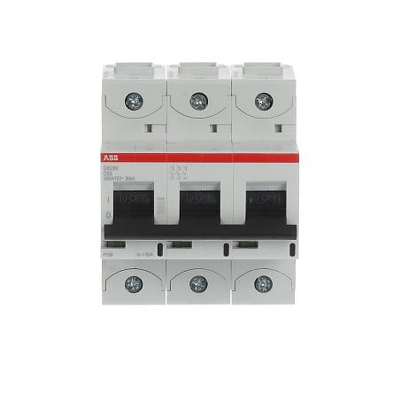 ABB High Performance S800N Miniature Circuit Breaker, 3-Pole, 63A, Type D, 690V ac AC, 375 V dc DC, 36 kA Breaking
