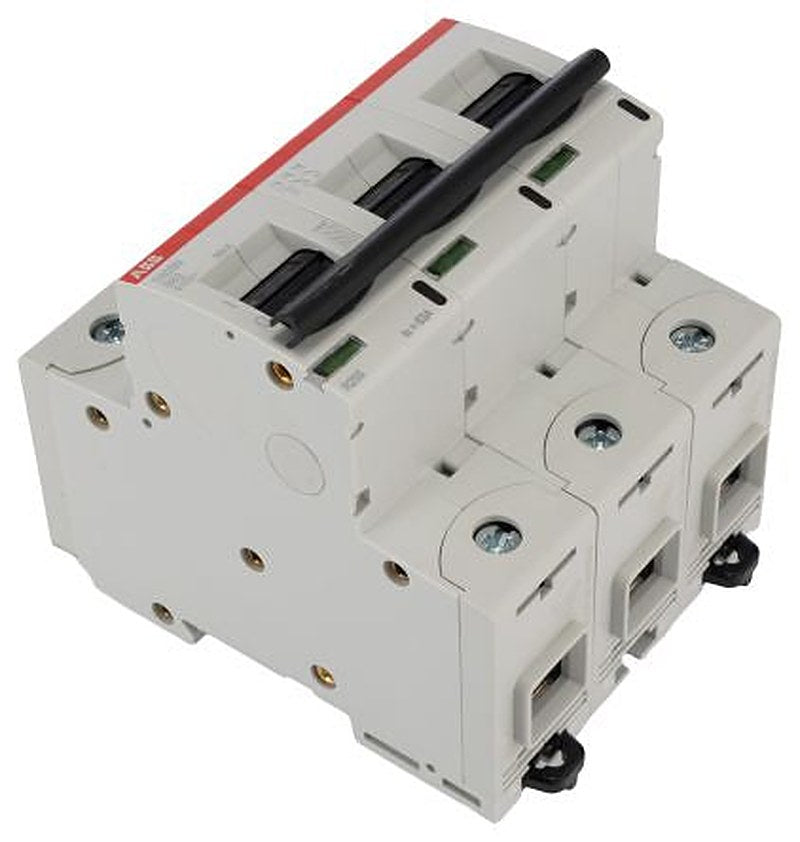 ABB High Performance S800N Miniature Circuit Breaker, 3-Pole, 63A, Type B, 690V ac AC, 375 V dc DC, 36 kA Breaking