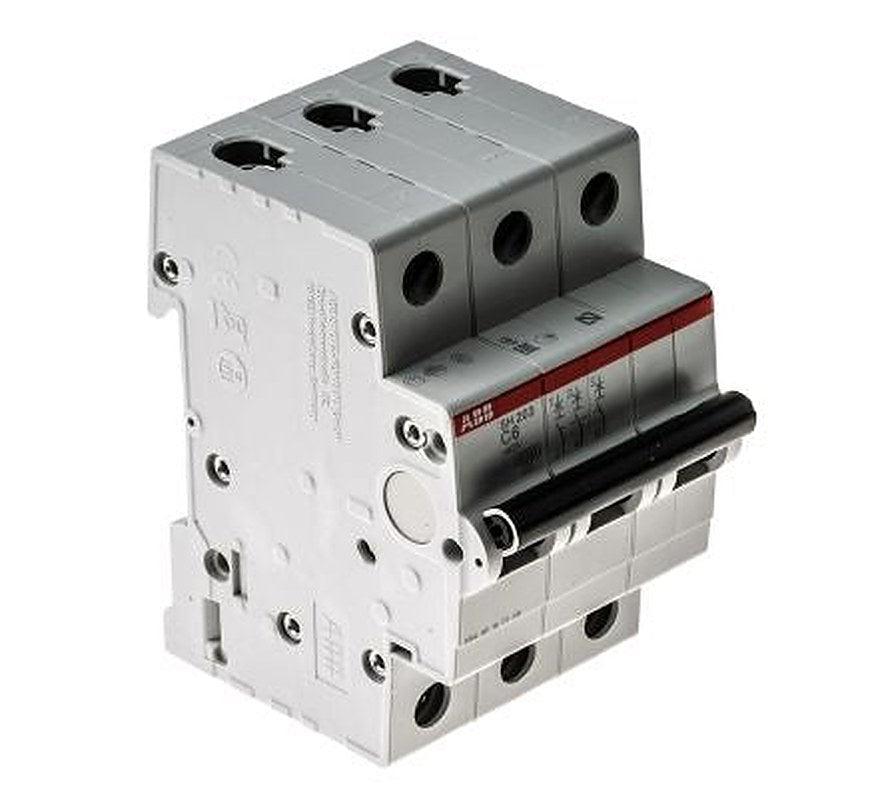 ABB ComPact Home SH200 Miniature Circuit Breaker, 3-Pole, 6A, Type C, 440V ac AC, 6 kA Breaking Capacity