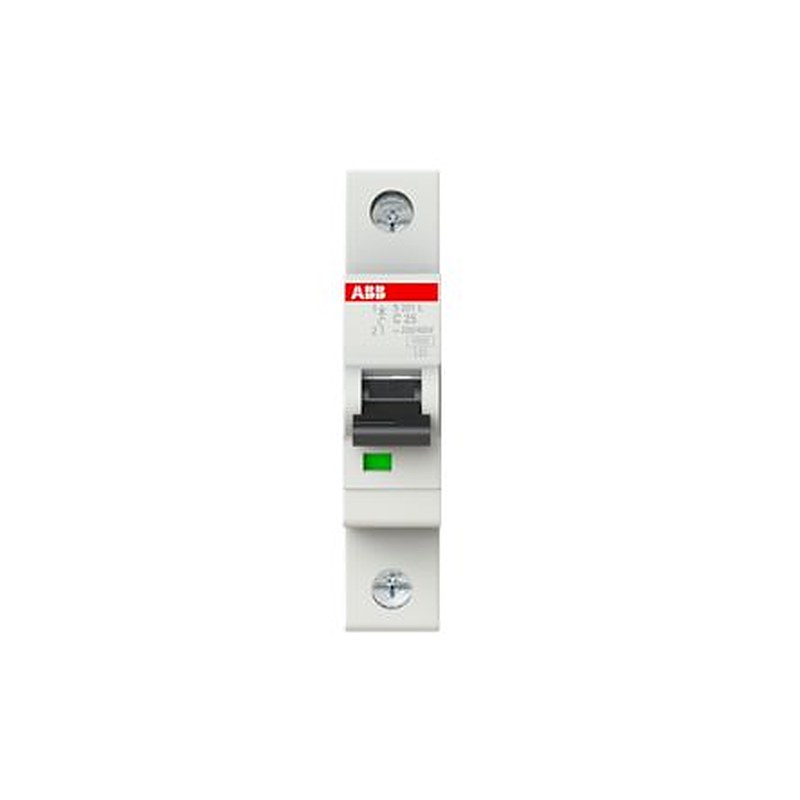 ABB S201L Miniature Circuit Breaker, 1-Pole, 25A, Type C, 400V ac AC, 6 kA Breaking Capacity