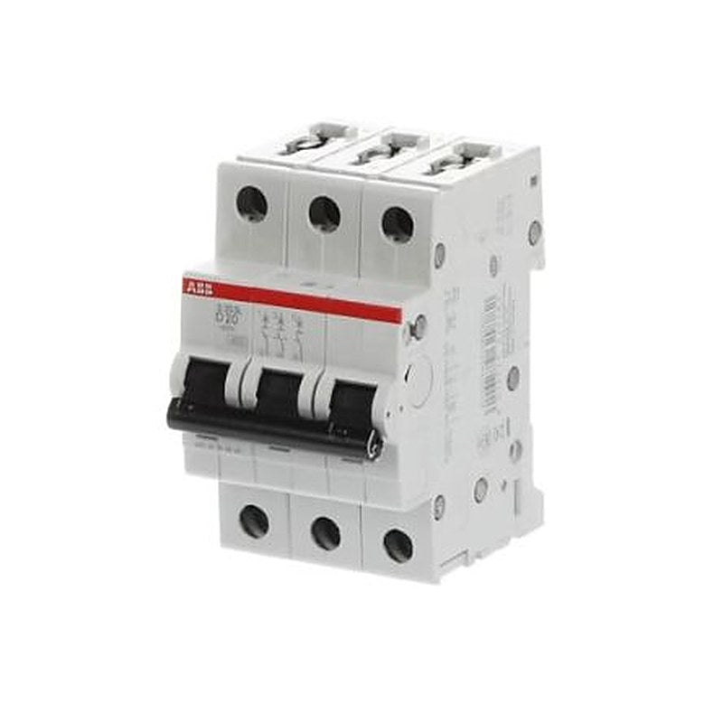 ABB S203L Miniature Circuit Breaker, 3-Pole, 20A, Type D, 400V ac AC, 6 kA Breaking Capacity