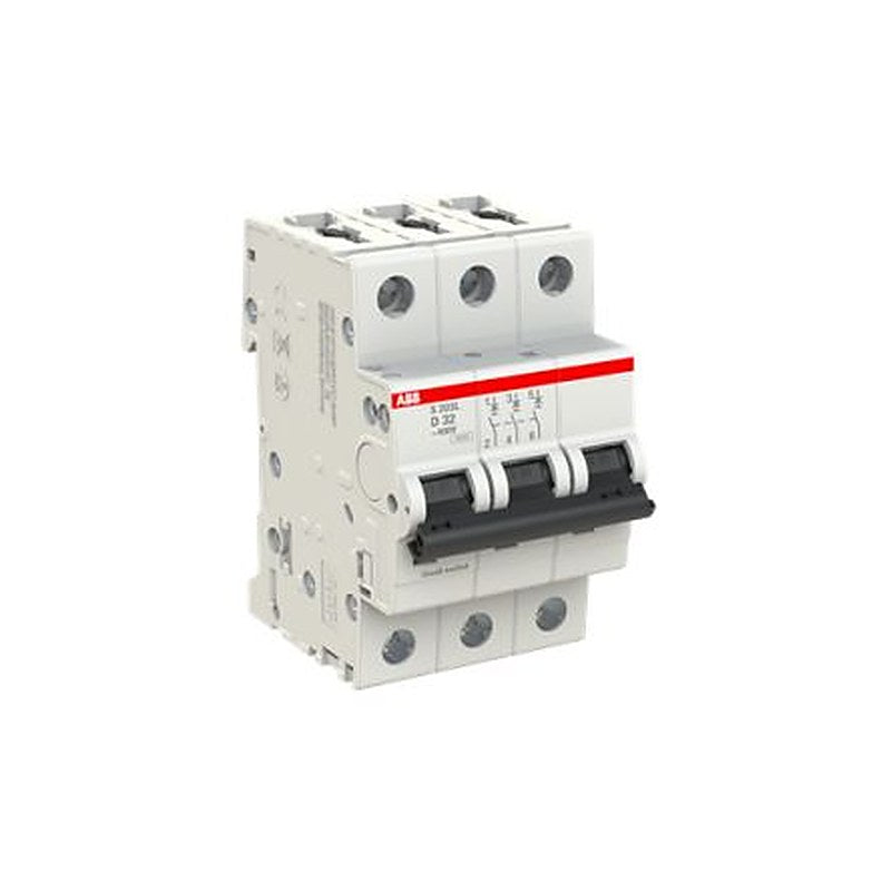 ABB S203L S203L Miniature Circuit Breaker, 3-Pole, 32A, Type D, 400V ac AC, 6 kA Breaking Capacity
