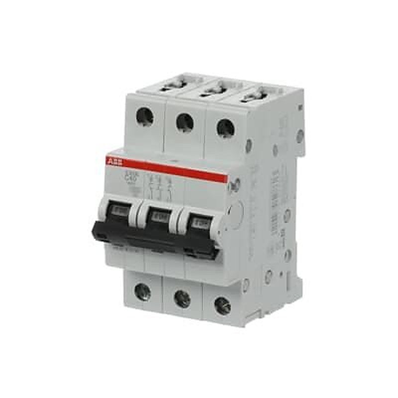 ABB S203L Miniature Circuit Breaker, 3-Pole, 40A, Type C, 400V ac AC, 6 kA Breaking Capacity