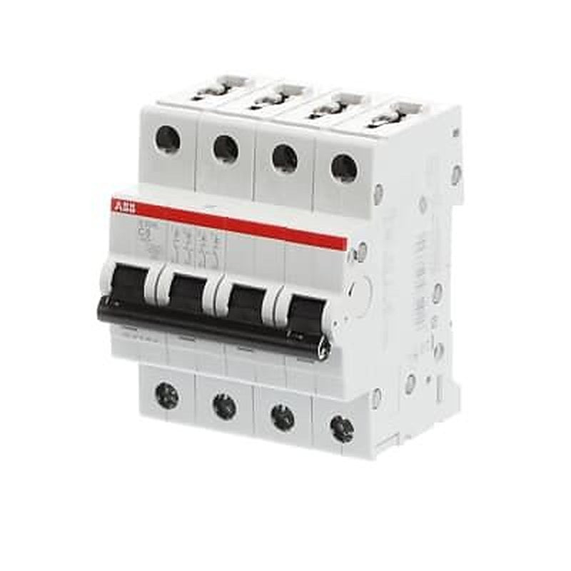 ABB S204L Miniature Circuit Breaker, 4-Pole, 6A, Type C, 400V ac AC, 6 kA Breaking Capacity